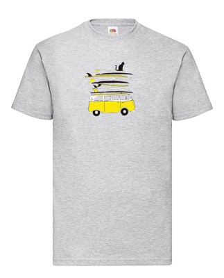 FRUIT OF THE LOOM T-shirt με στάμπα K6104 ΓΚΡΙ ΜΕΛΑΝΖΕ