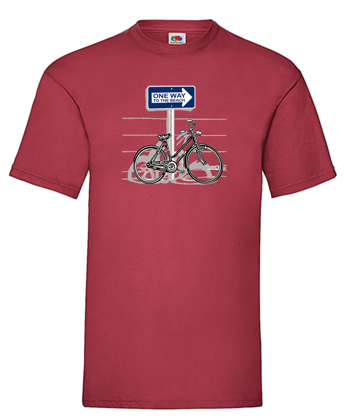 FRUIT OF THE LOOM T-SHIRT -A123 ΒΑΘΥ ΚΟΚΚΙΝΟ