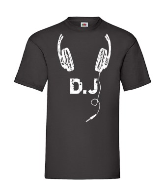 FRUIT OF THE LOOM T-shirt με στάμπα A8916  ΜΑΥΡΟ