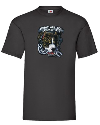 FRUIT OF THE LOOM T-shirt με στάμπα A9088 ΜΑΥΡΟ