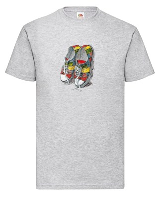 FRUIT OF THE LOOM T-shirt με στάμπα K1651 ΓΚΡΙ ΜΕΛΑΝΖΕ